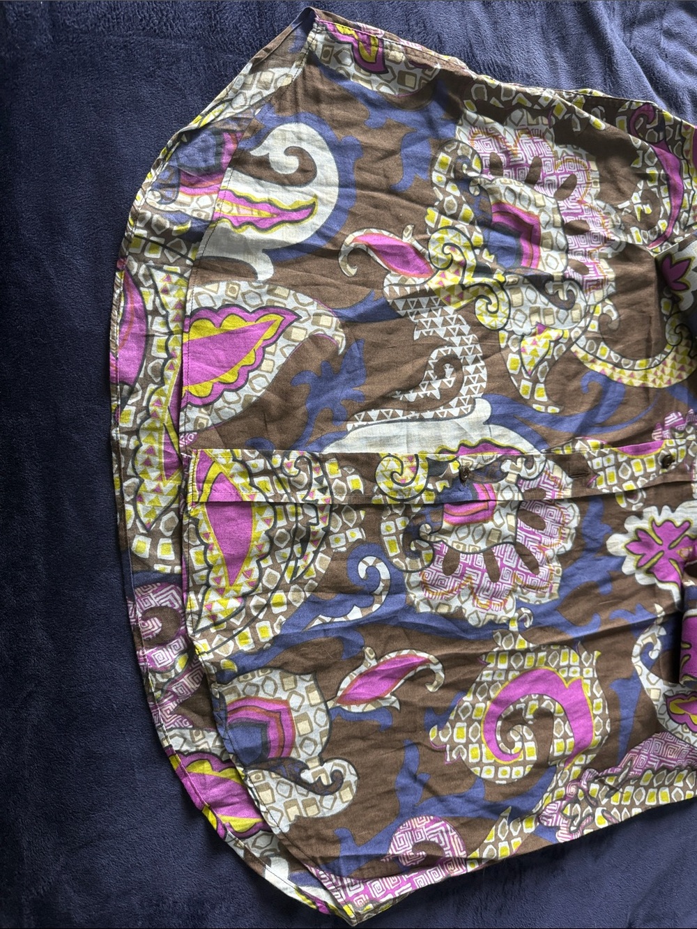 Etro Brown Pink and Blue Paisley-Print Casual Button-Down Shirt - Picture 5 of 5